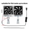 1Pcs Adjustable Angle Aquarium Chiller Fan Fish Tank Fan  for Fish Tank Fishbowl Aquatic Pet Cooling