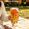 591ml Car Tumbler Autumn maple leaf elements Straw Cup Straight Tumbler Leakproof Tumbler Hot Cold Cup Stainless Steel Tumbler
