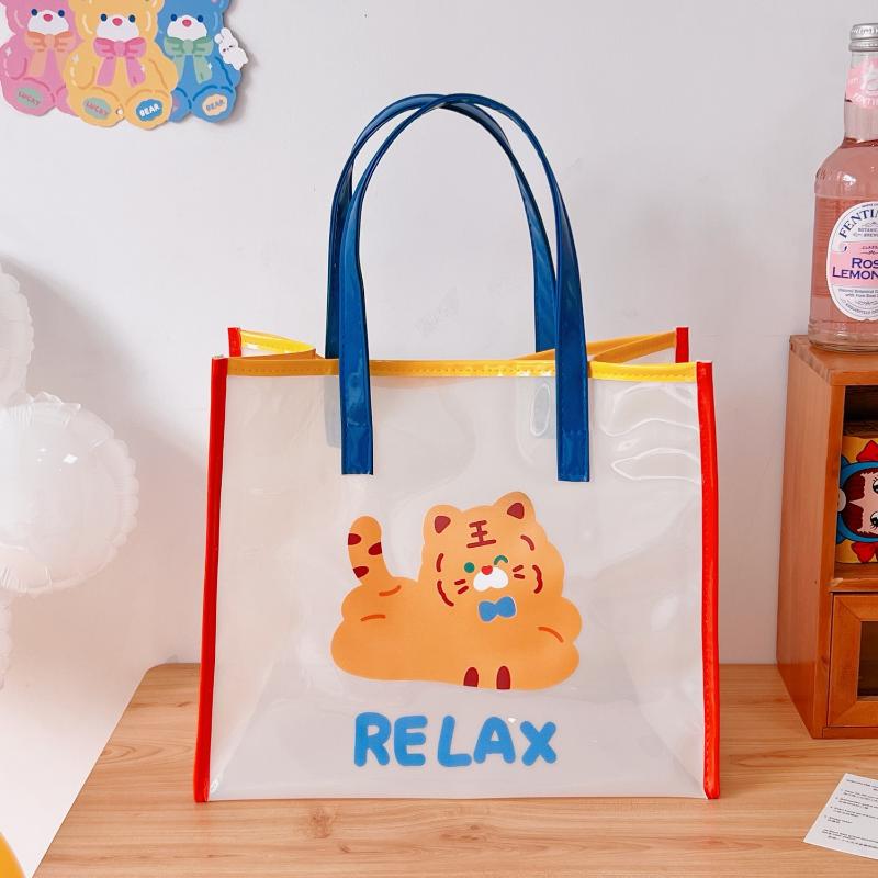 Ins Summer Girls Jelly Bag Cartoon Bear Transparent Shoulder Bag Waterproof Beach Bag Student Travel Handbag