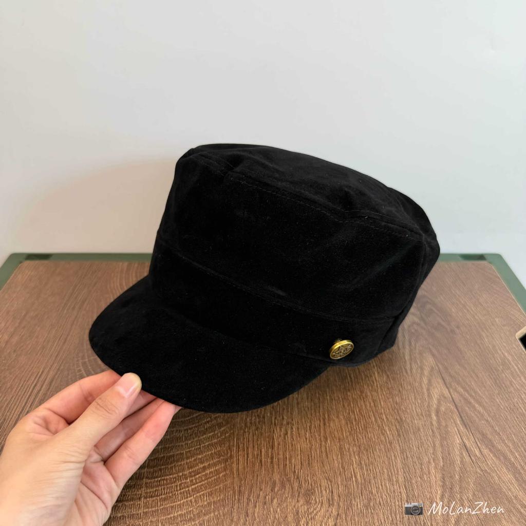 Korean suede velvet flat-top equestrian hat autumn and winter temperament retro cap literary and versatile British style newsboy hat
