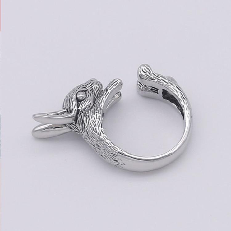 Anello Gotico Punk con Coniglio Forma di Coniglio Anelli a Dita Aperte Anelli Regolabili per Dita