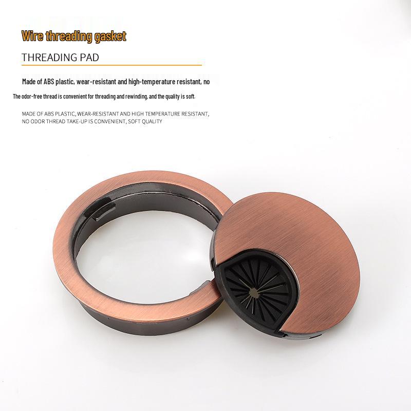 Premium Zinc Alloy Round Wire Grommet Box for Desks and Cabinets