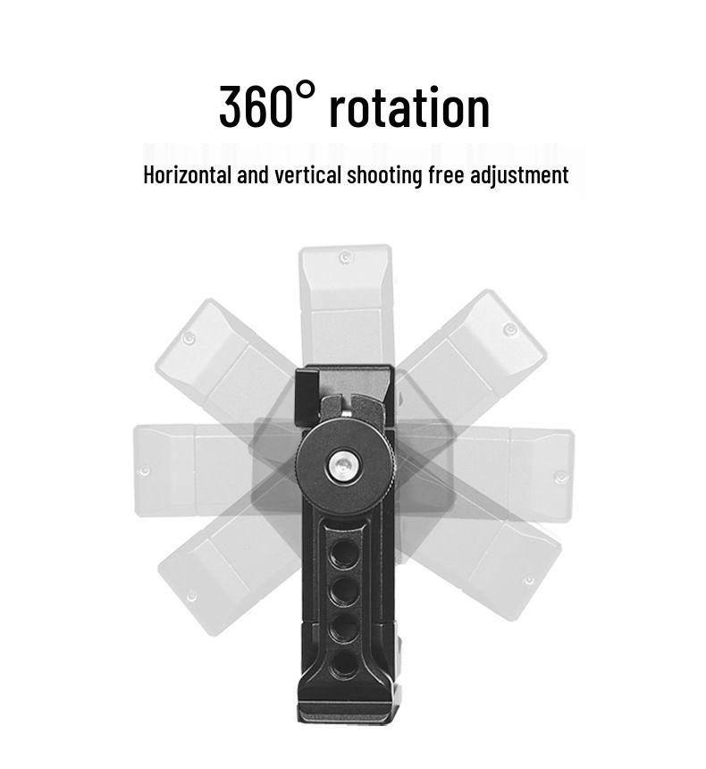 Aluminum Alloy Non-Slip Phone Holder - Stable Clamping for Horizontal & Vertical Shooting Accessories