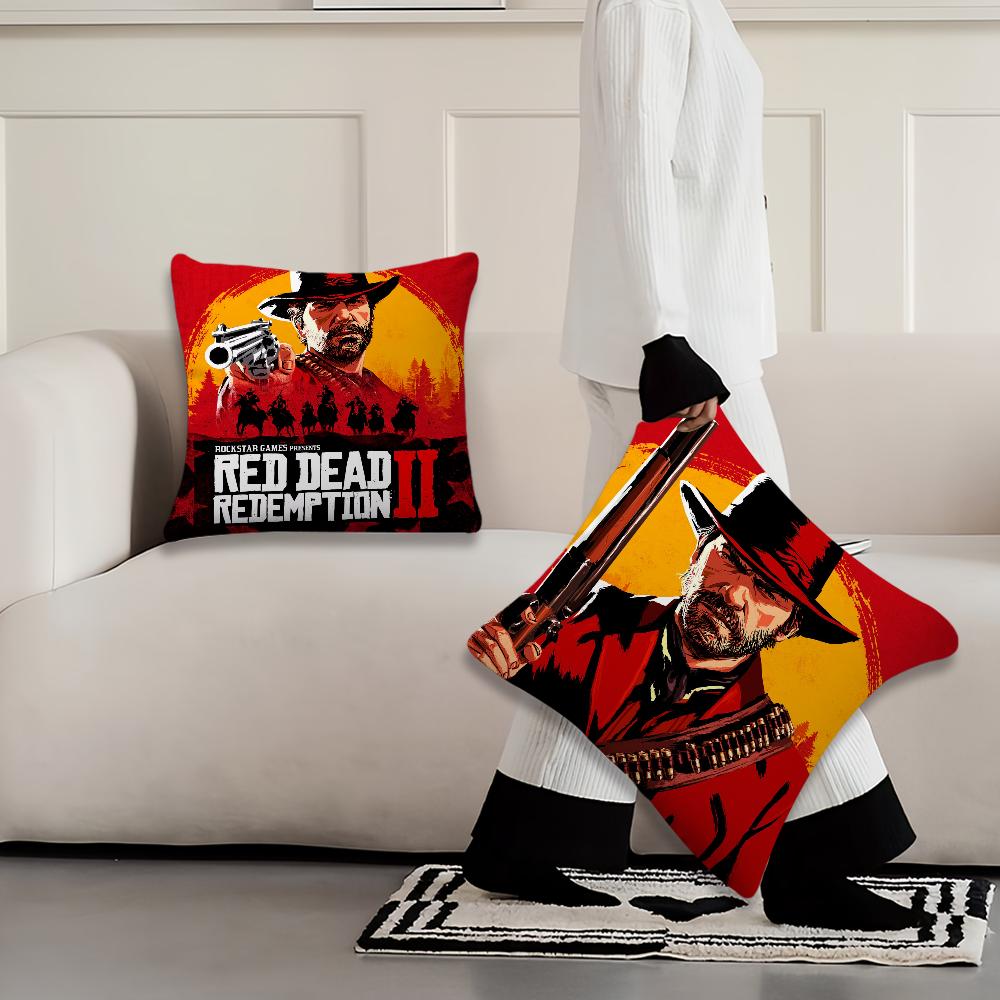R-Red Dead R-Redemption2 Game Cushion Cover Cushion Room Bedroom Headboard Sofa Living Backrest Nap Time Pillow Case