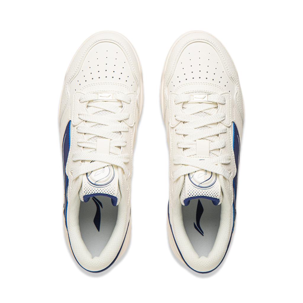 New LINING Moon White 3 Skateboard Shoes Men's Low Top White Blue AGCV077-8