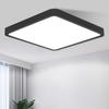 LED Ceiling Light - NETTLIFE - Flat Square 23 Cm - 3000 K - 18 W - Black