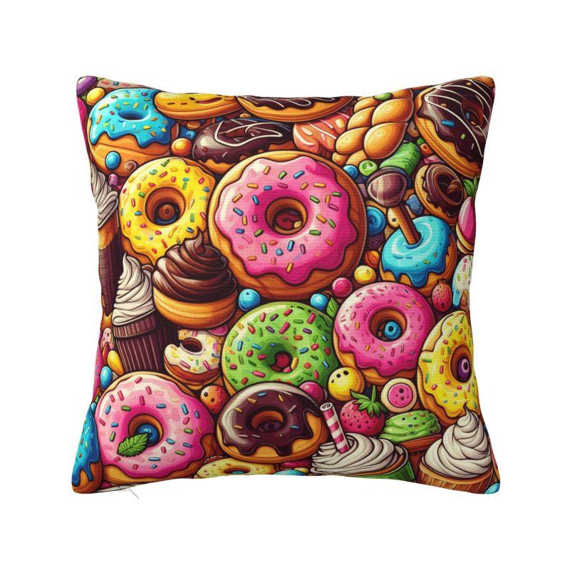 Colorful Candy Donuts Throw Pillow Case Cm Home Decoration Cushion Cover Velvet Polyester Pillowcase Doublesided Printing