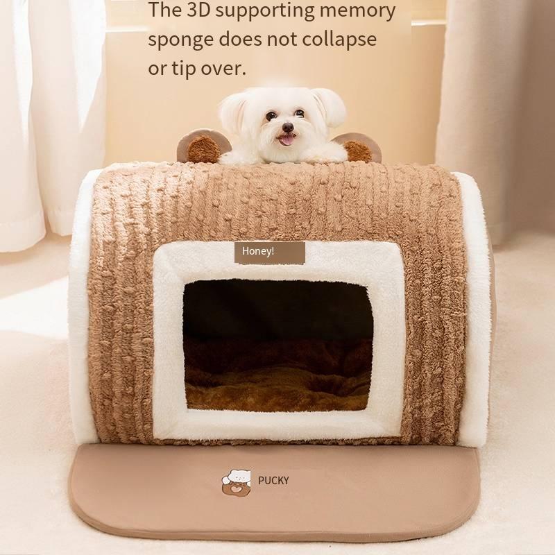 Dog house A small-sized pet house that can be easily washed provides warmth in winter closed-type house all seasons for sleeping
