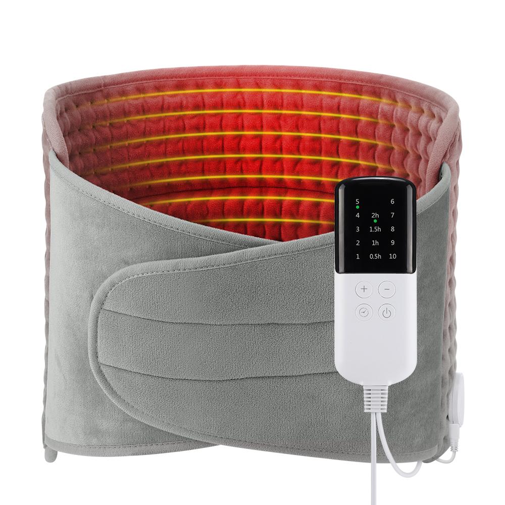 

10-ступенчатый электрический нагревательный пояс для талии, согревающий пояс для офиса и дома, терморегулятор для пояса, согревающий спину и руки US Plug серый