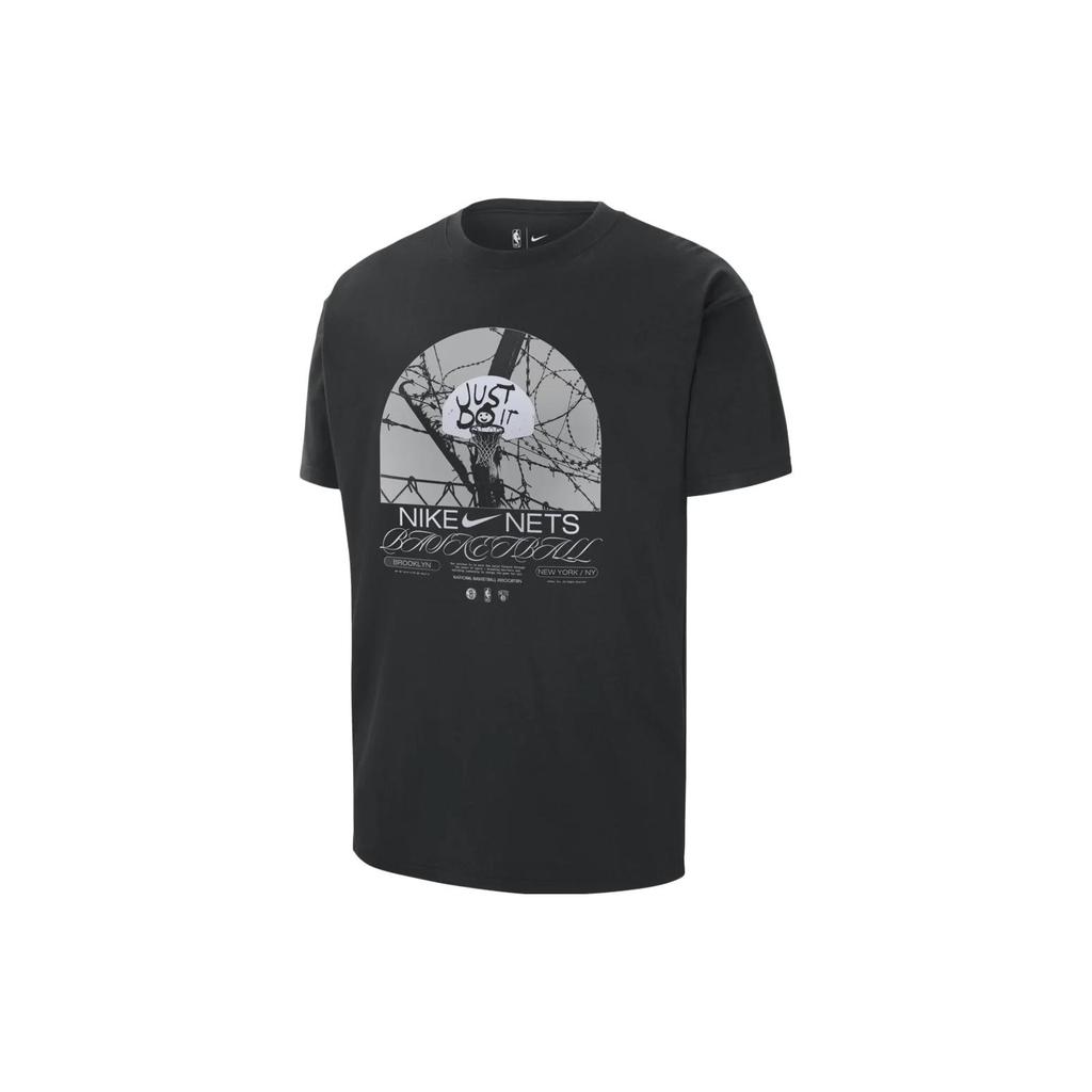 New Nike Nba Brooklyn Nets Courtside Max 90 Loose Fit T shirt DR6289-010