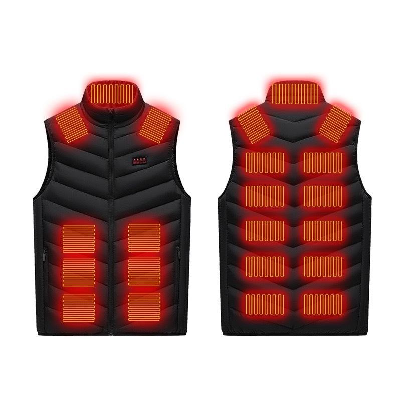 Mens Vest Jacket Warm Sleeveless Jackets Winter Zipper Coat Autumn Stand-up Collar Casual Waistcoat Clothing Smart Heating Vest Electric Heating