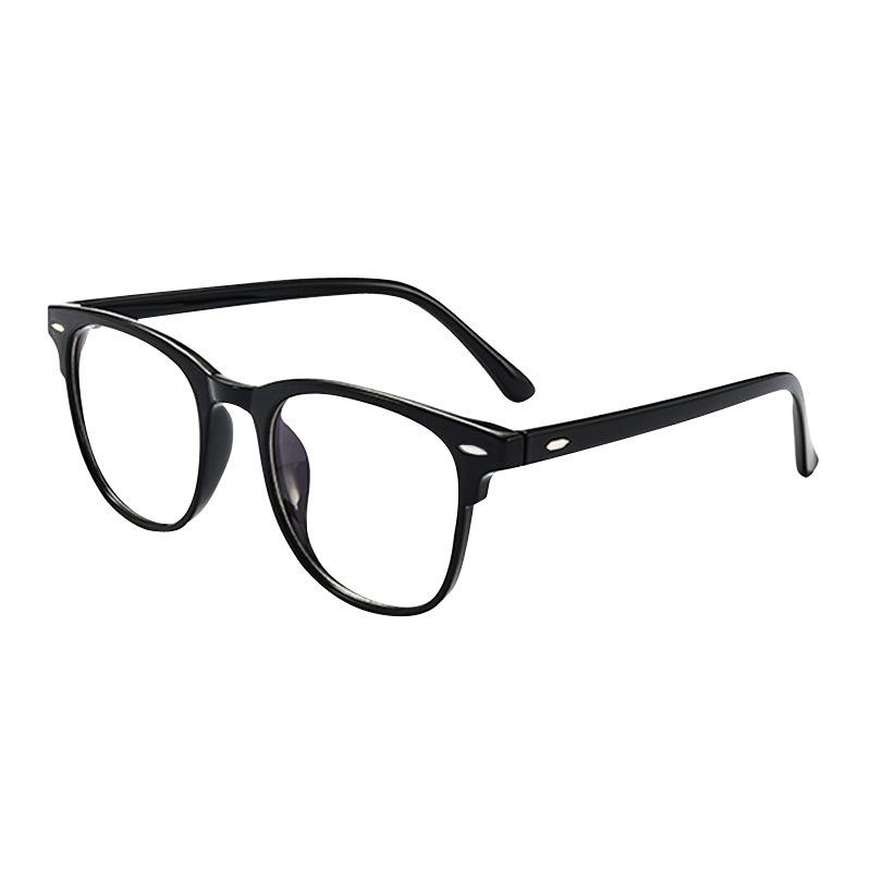 Transparente weiße Blaulichtschutzbrille, fertige Myopiebrille mit transparentem Rahmen, trendige und modische flache Brille, rosafarbene Gläser
