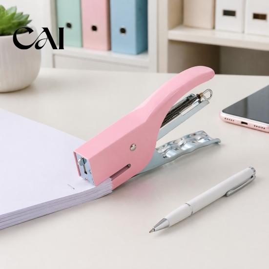 Heavy Duty Stapler for School Mini Handheld Stapler, with Ergonomic Curved Design, Macaron Supply Essentials Colored Compact Metal Daily Document
