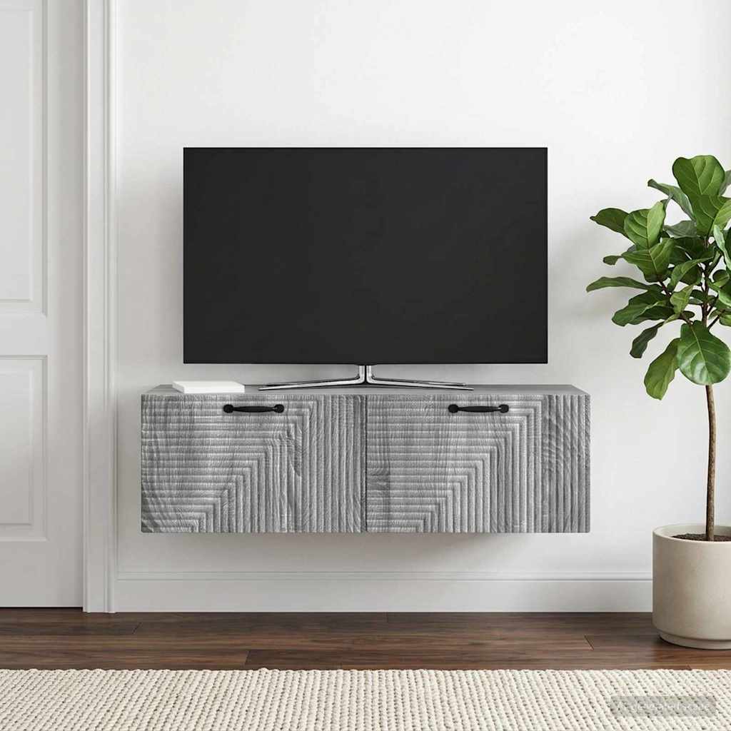 Wall Mounted TV Cabinet Grey Sonoma 98 X 31 X 30 Cm