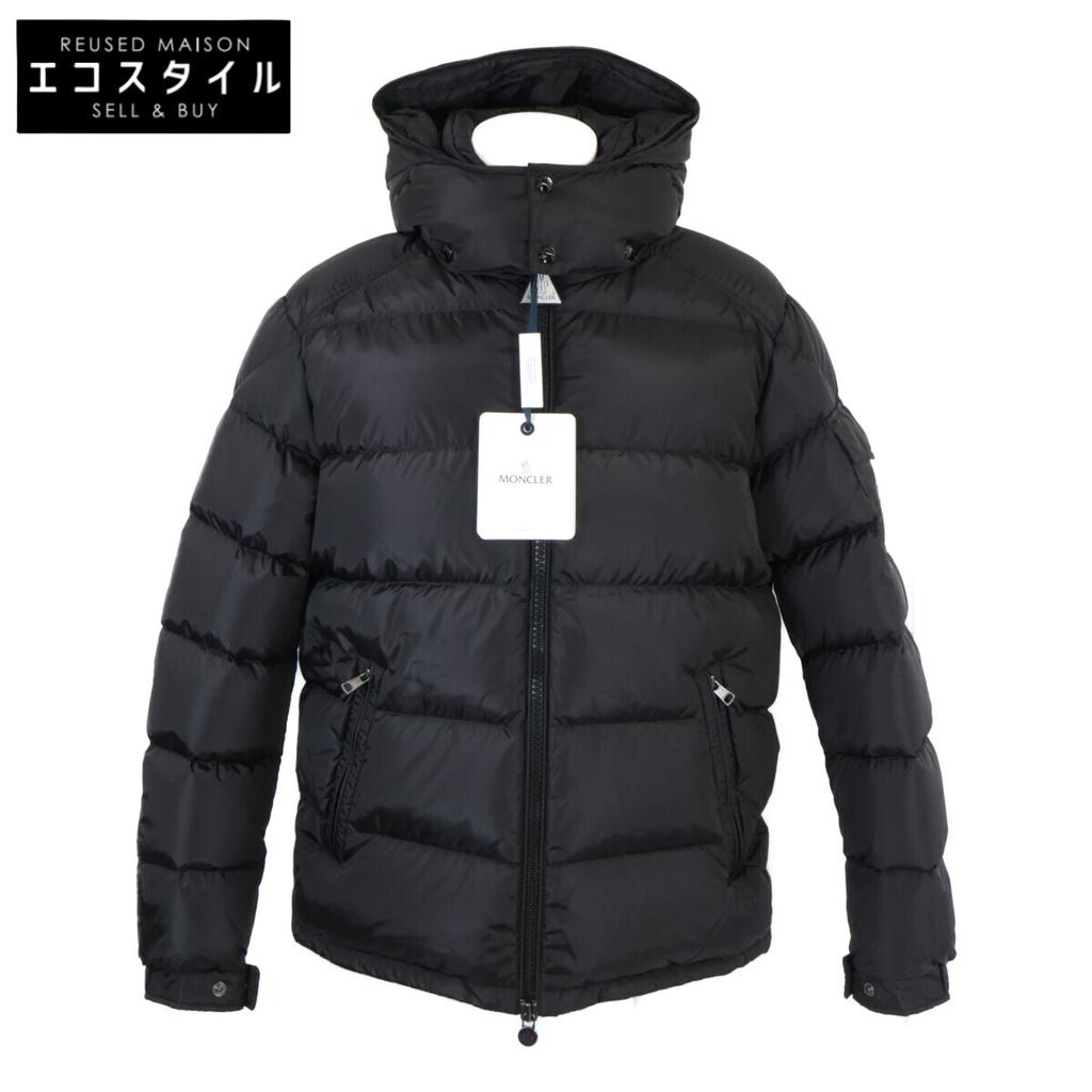 Moncler 25-jährige MAYA technische Nylon Daunenjacke mit Kapuze Jacke 4 schwarzGebraucht