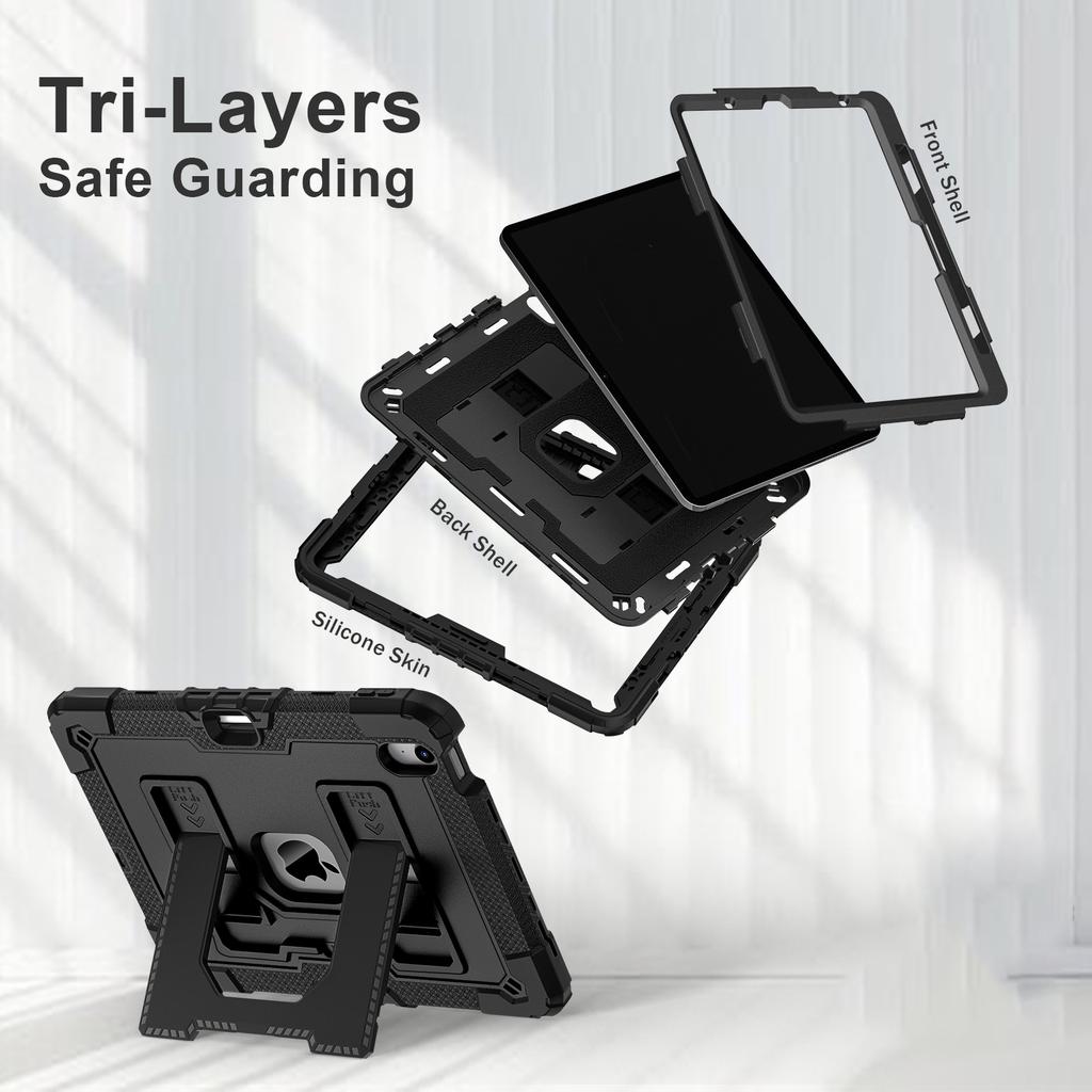 Tablet Case with Kickstand for iPad Air 11 (2025)/(2024)/Air (2022)/(2020) Anti Drop PC+Silicone Cover