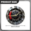 2D Flat Gear Wall Clock Battery Operated Decorative Timepiece for Dining Room Home Decor