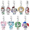 Original Copper Charms Bead China New Year Red Charms New Doll Pendant Open Clasp Fit Multi Style Original Bracelet