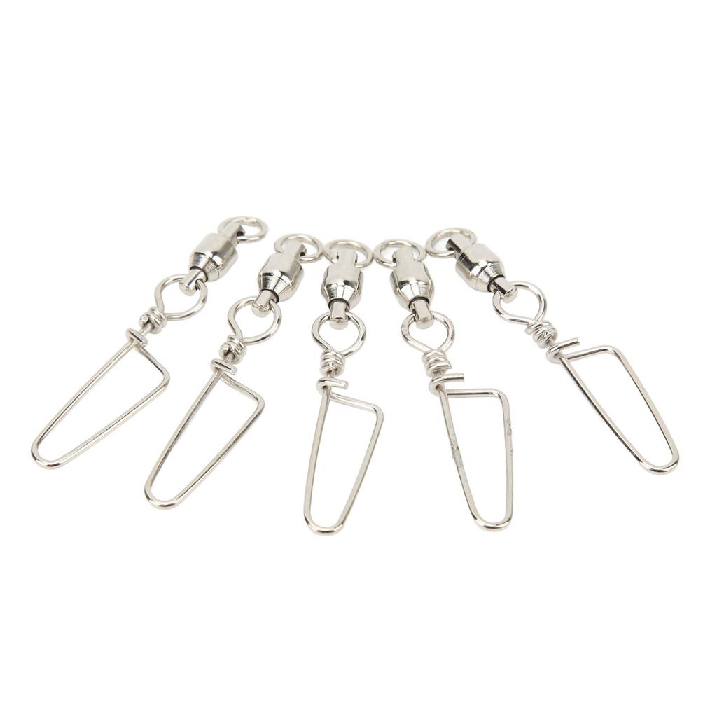20PCS Fishing Snap Swivels Stainless Steel High Strength B Type Ball Bearing Swivels for Freshwater