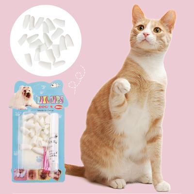 20 ks Pet Pes Kočka Měkké silikonové krytky na nehty proti poškrábání Ochranné kryty Pouzdro pro domácnost 10 ml