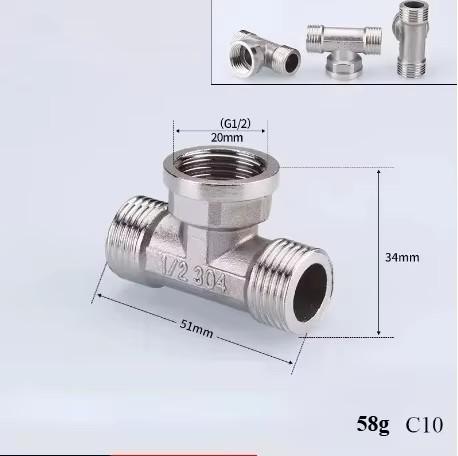 201/304 Stainless Steel 1/2", 3/4" BSP Threaded Plumbing Fittings (Reducing Elbow, Tee, Coupler, Butt Joint) - 1/2" BSP Male-Fem