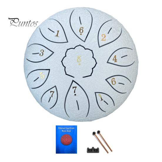 Compact Music Drum 6-Inch Steel Tongue with Mallets Note Stickers 11 Notes C Key Yoga Meditation Sound Therapy Hand Pan Musical Percussion Instrument