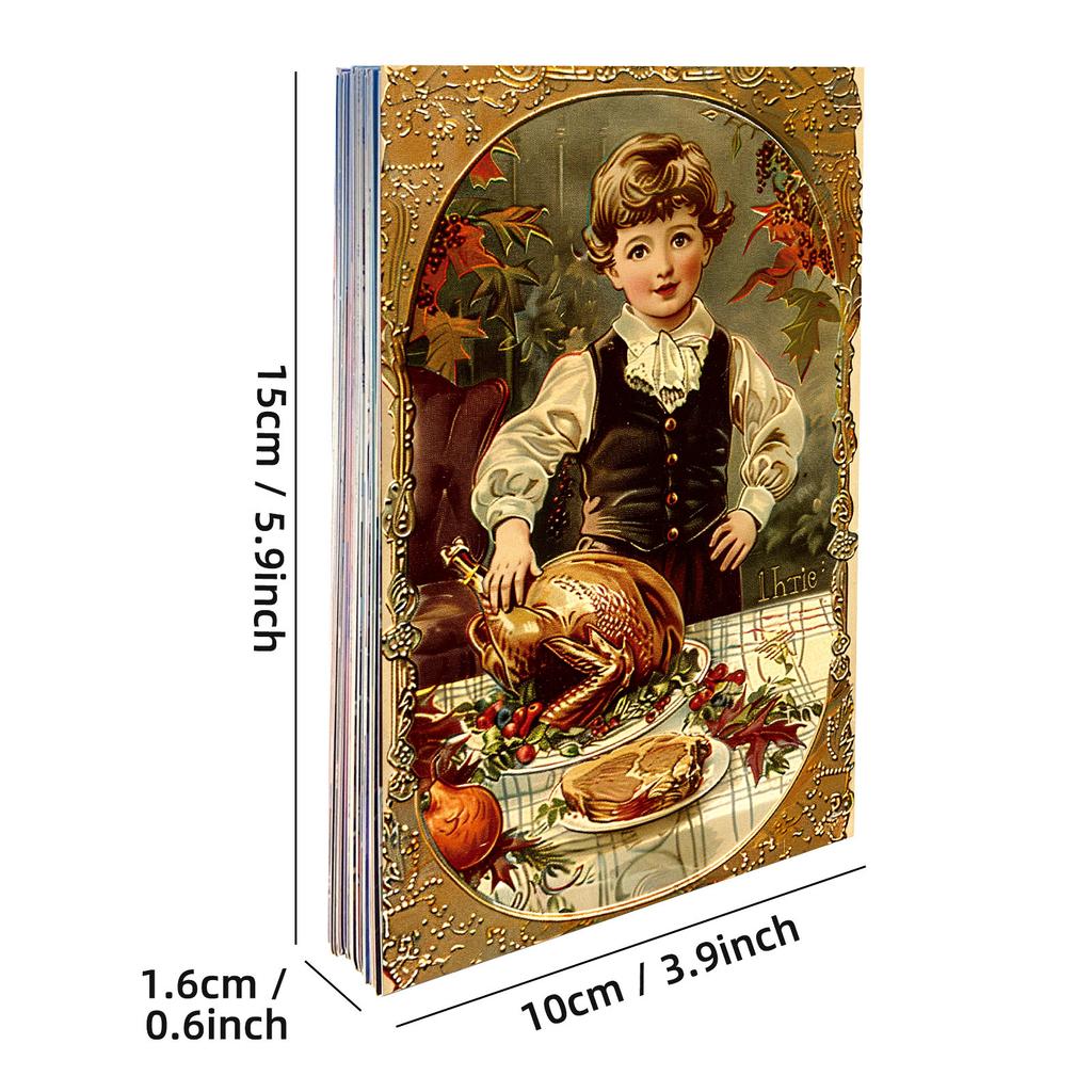 50 Thanksgiving Fall Harvest Themed Wall Cards Vintage Interior Decoration Cards
