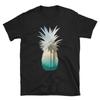 Cooles Grafik-T-Shirt mit Ananas, Sonnenuntergang, Palme, Strand, Unisex, kurzärmelig