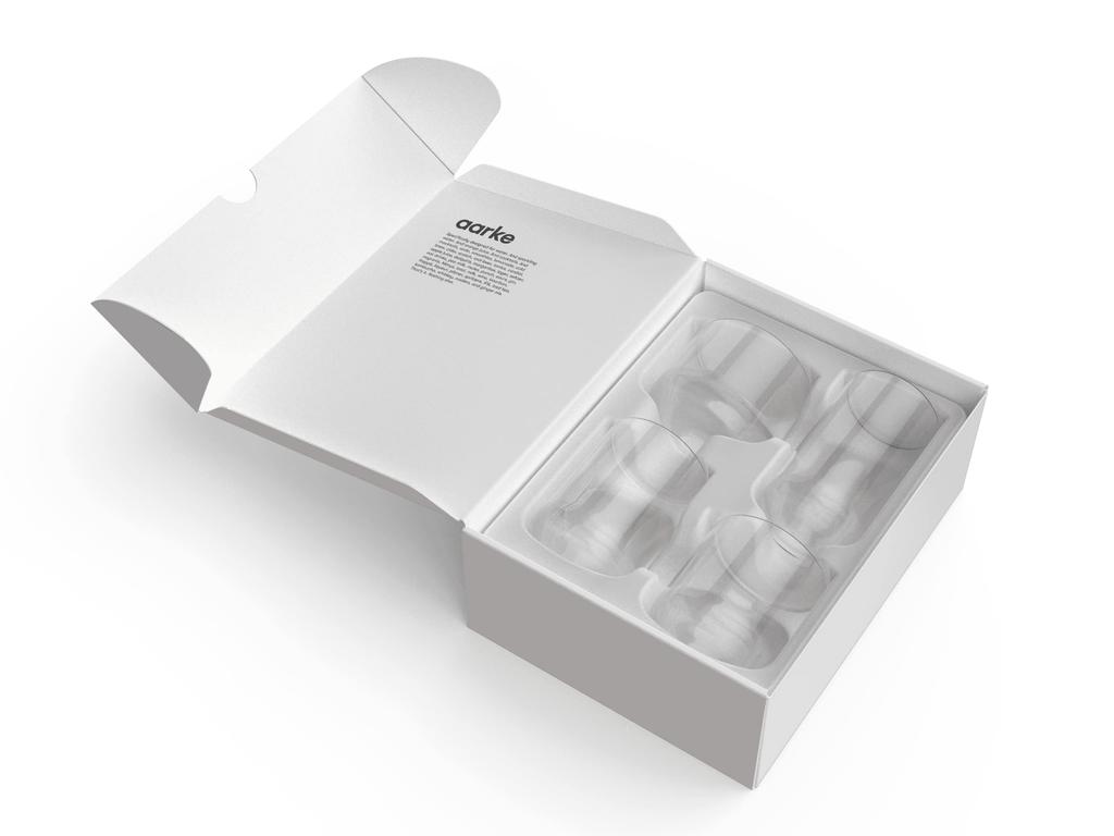 AARKE Glassware Nesting Glasses Set, Made with Premium Crystal Glass, Plastic-Free, Dishwasher Safe, Swedish Design, Sustainable Gift