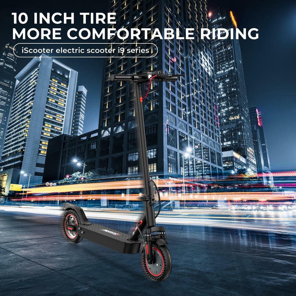 Electric Scooter Foldable iScooter 10" 500W Motor Adult Escooter 36V 10AH LED Display Top Speed 35Km/h Max Load 120Kg i9 Max