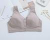 "Comfortable Front Buckle Cotton Nursing Bra: Wire-Free, Vest-Style, Large Size for Middle-Aged & Elderly"