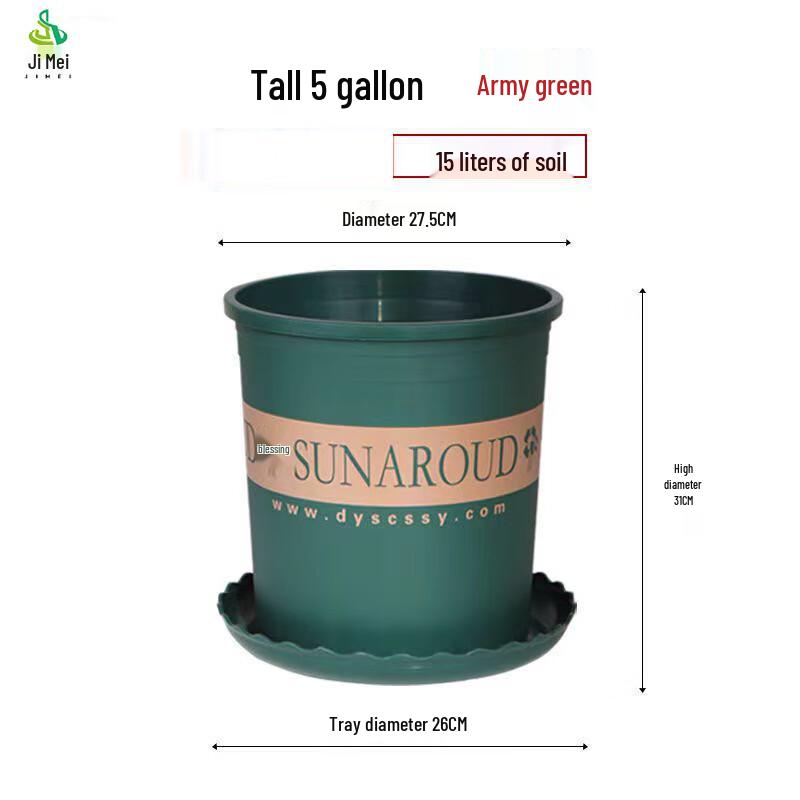Jimei Plastic Gallon Planter with Tray