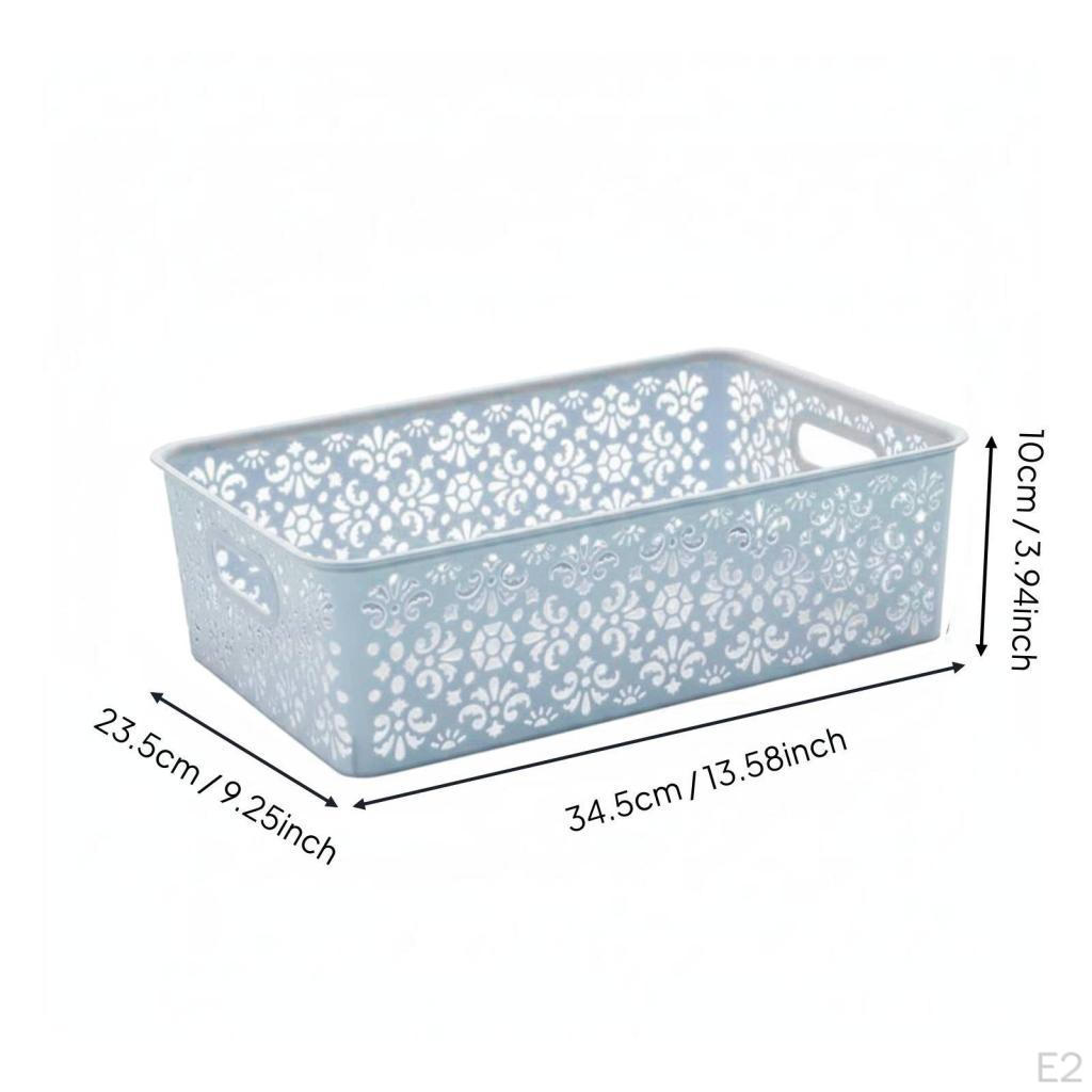 Decorative Storage Box Versatile Hollow Basket Stackable Lace Pattern Organizer Bin for
