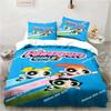 3D Anime Powerpuff Niedliche Mädchen Cartoon Bettwäsche Set Bedruckte Bettbezug Laken Kissenbezug Bett Weiche Deckenhülle Voll Queen King Größe
