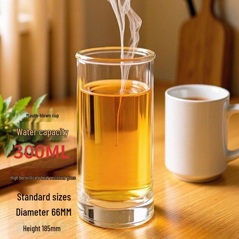 Double-Layer High Borosilicate Glass Tea Cup - Heat-Resistant, Wide Mouth, Straight Tube Design