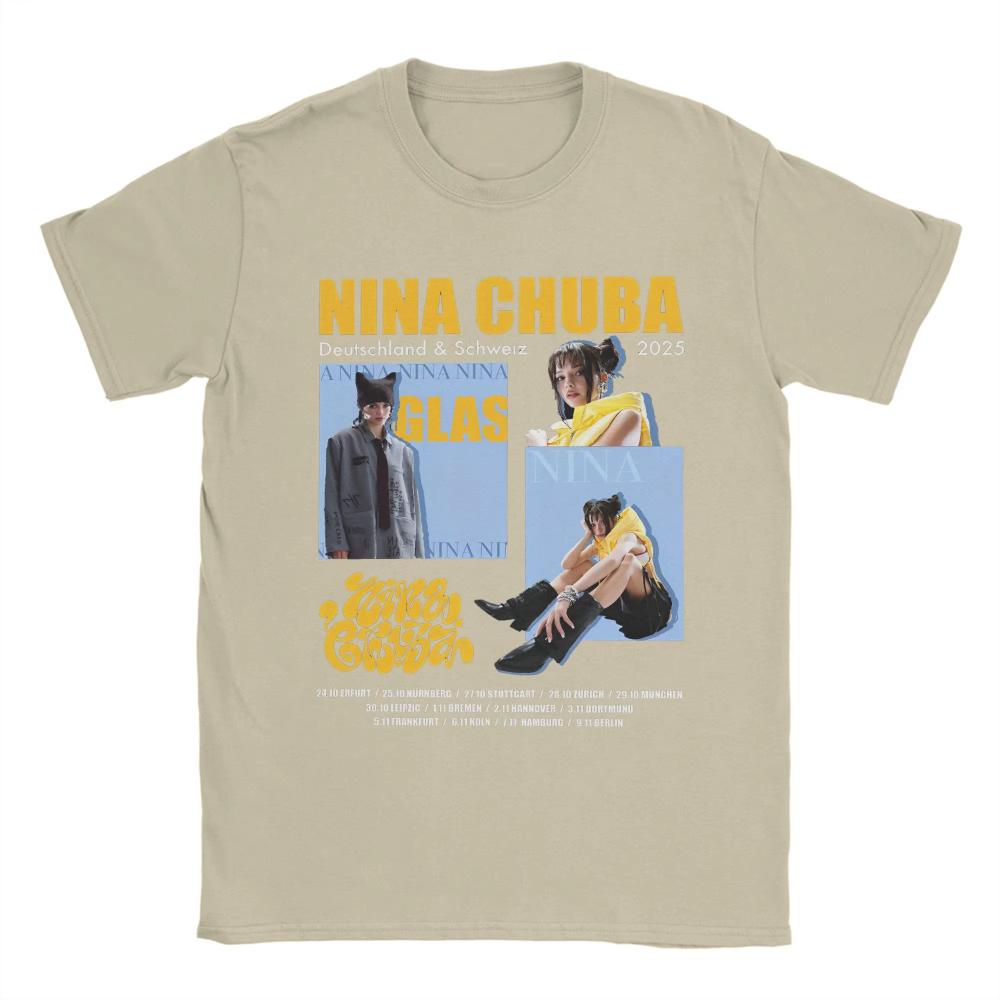 Oversized T-Shirt Summer Nina Chuba Novelty T-Shirts 2025 Tour Cotton T Shirts for Men Y2K Fun Cheap Print Short Sleeve Clothes