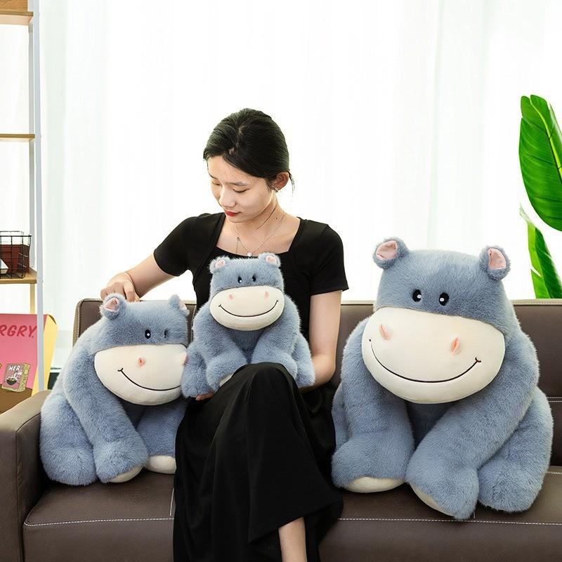 Hippo Cute Cartoon Plush Toy Adorable Zoo Souvenir Children Festival Gift Doll