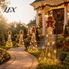 Festive Yard Stake Lights Gingerbread Solar Garden Light, Waterproof Outdoor Light with Warm Powered Snowman Alternatives Waterfall LED, Pathway Lamp