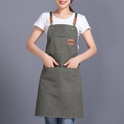 Praktische, ölbeständige, waschbare Küchenschürze mit mehreren Taschen und Kreuzrücken für die Backschürze zu Hause