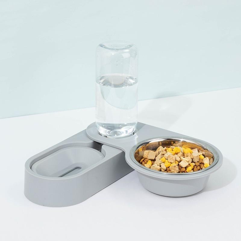 

1 Pcs Multifunction Cat Bowl Protect Spine 180 Rotate Cat Dog Bowl 2 In 1 Non Slip Durable Cat Food Bowl Pet Products серый