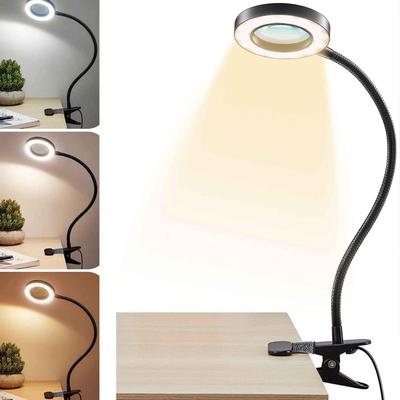 Specchio Magnificante ad Anello da 4 Pollici con Luce a Clip per Trucco, Tatuaggio Sopracciglia e Luce di Riempimento.