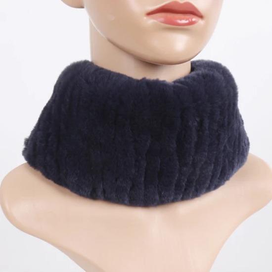 Women Winter Real Fur Hat Scarf 2 Pieces Knitted Rex Rabbit Fur Hat Top Natural Fox Fur Cap Scarves Sets Lady Warm Real Fur Caps