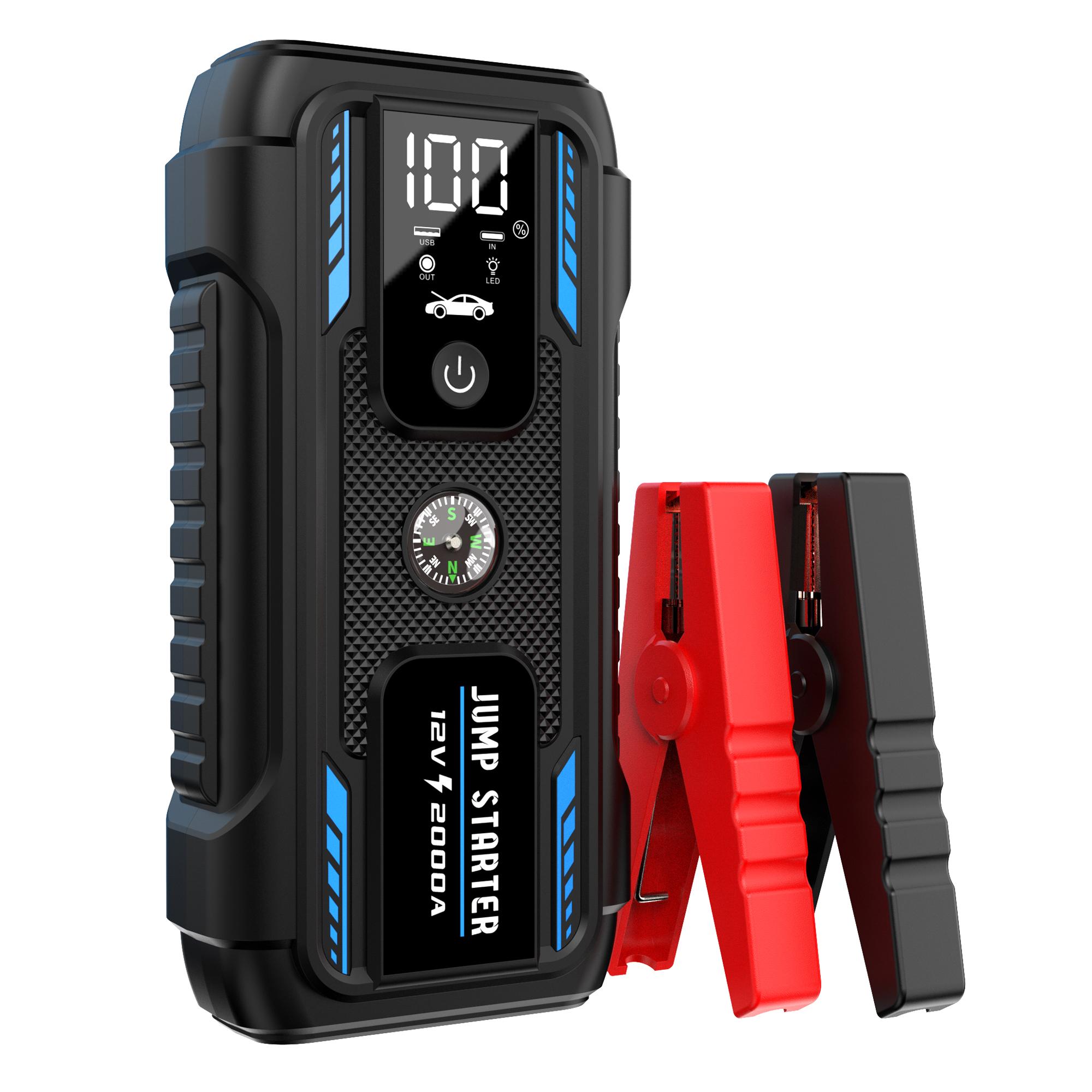 Car Starting Device 2000A Starting Device Petrol Diesel Car Emergency Booster Power Bank Starting Device Jump Starter 22000mAh чёрный