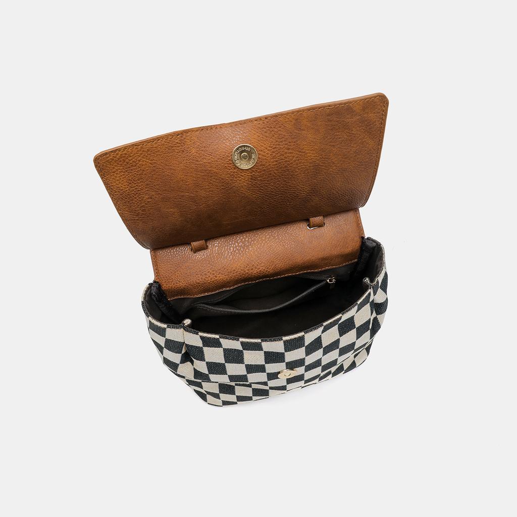Chessboard Backpack Female Student Large Capacity Leisure Travel Backpack Lightweight Travel Women'S Bag