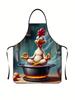 Cartoon Chicken Apron Unisex Kitchen Apron , Fun Cooking Gift, Durable Polyester