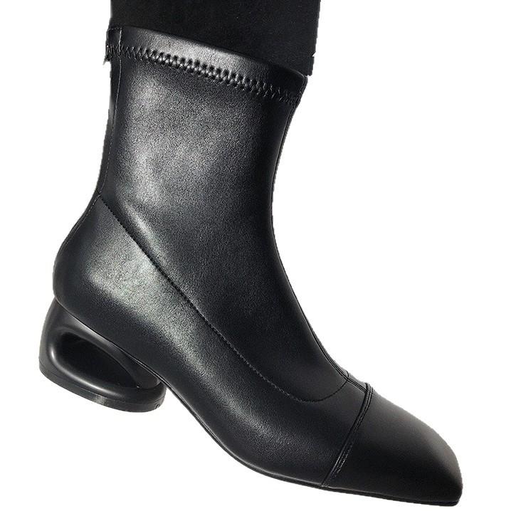 2025 Autumn and Winter New Fashionable Versatile French Retro Short Boots Children's Niche Square Head Rear Zipper Thin Boots