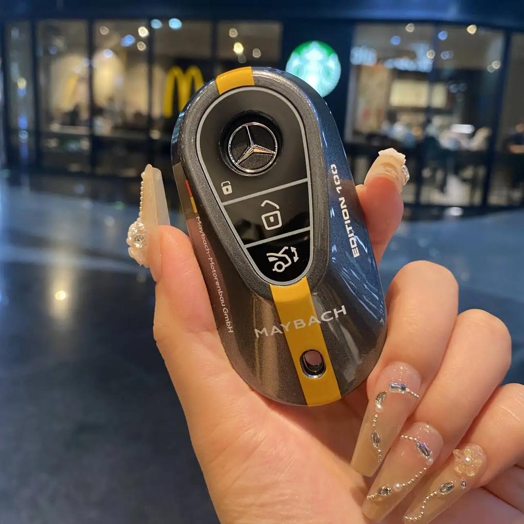 Car Zinc Alloy Key Case Bag Metal Key Shell For Mercedes-Benz AMG C-Class S-Class GLC EQE EQS W223 X254 V297 V295 W206 S206 X206 ff1