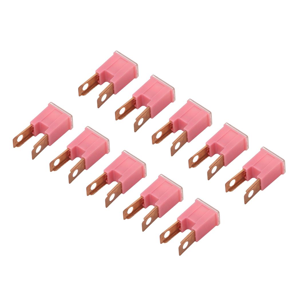 10Pcs Straight Male Terminal ABS Housing Brass Conductor FLM Slow Fusing Replacement for Automotive