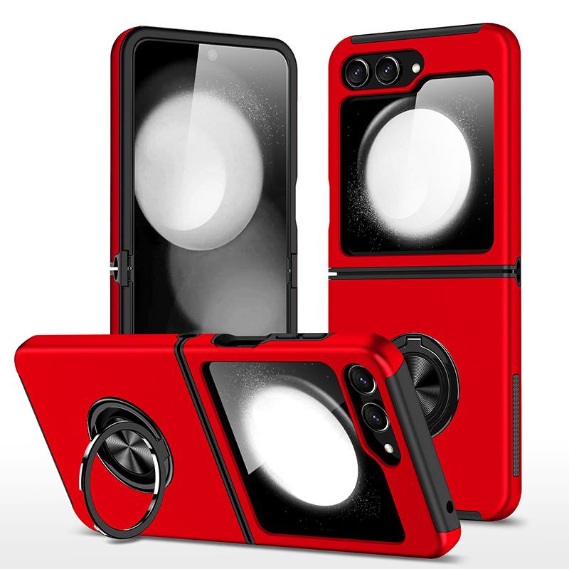Folding Phone Case Solid Color Retro Bracket Magnetic Phone Case for ZFLIP7 for Samsung Phone Case