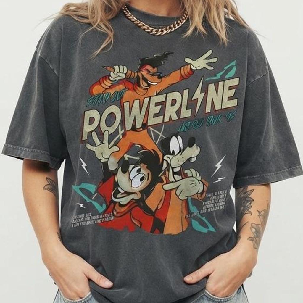 Powerline World Tour 95 T-Shirt, Retro Goofy Movie Tee, Vintage Stand Out Graphic Comfort Colors Pepper Tee, Family Vacation Shirt